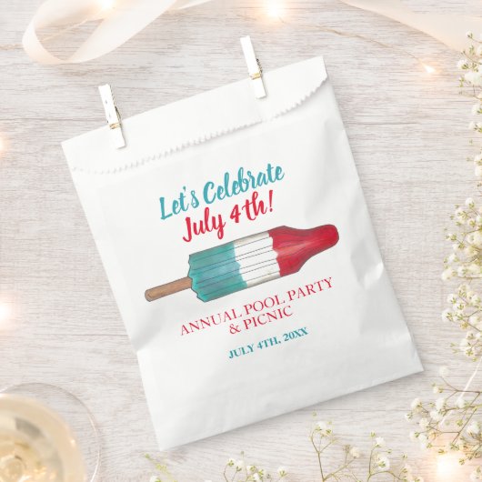 Vier 4 juli Rood Wit Blauw Raket Pop Bedankzakje (Geknipt)