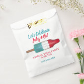 Vier 4 juli Rood Wit Blauw Raket Pop Bedankzakje (Gezegeld)