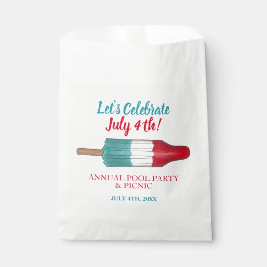 Vier 4 juli Rood Wit Blauw Raket Pop Bedankzakje (Voorkant)