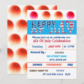 Vier 4 juli-viering kaart (Voorkant / Achterkant)