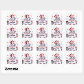 Vier 4 juli voor golfer vierkante sticker (Vel)