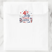 Vier 4 juli voor golfer vierkante sticker (Tas)