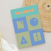 Vier 4 letter baby jongen pasgeborene felicitatiek bedankkaart