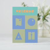 Vier 4 letter baby jongen pasgeborene felicitatiek bedankkaart (Staand voorkant)