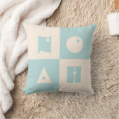 Vier 4 letter baby naam beige blauwgroen kinderdag kussen (Deken)