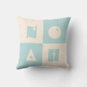 Vier 4 letter baby naam beige blauwgroen kinderdag kussen (Achterkant)