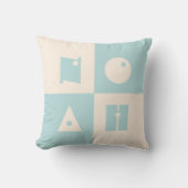 Vier 4 letter baby naam beige blauwgroen kinderdag kussen (Voorkant)