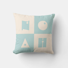 Vier 4 letter baby naam beige blauwgroen kinderdag kussen