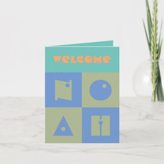 Vier 4 letter baby naam nieuwe ouders felicitatie bedankkaart (Voorkant)