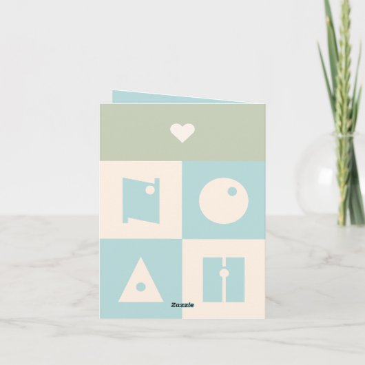 Vier 4 letter baby naam nieuwe ouders felicitatie bedankkaart (Achterkant)