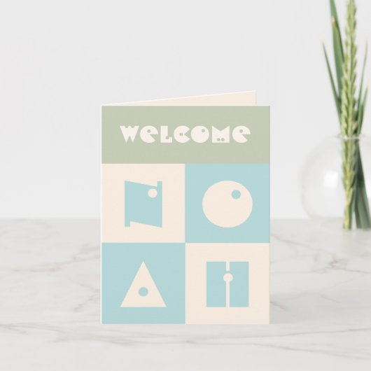 Vier 4 letter baby naam nieuwe ouders felicitatie bedankkaart (Voorkant)