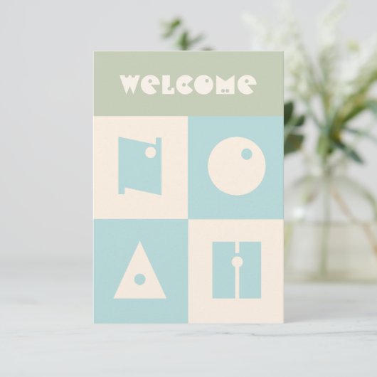 Vier 4 letter baby naam nieuwe ouders felicitatie bedankkaart (Staand voorkant)