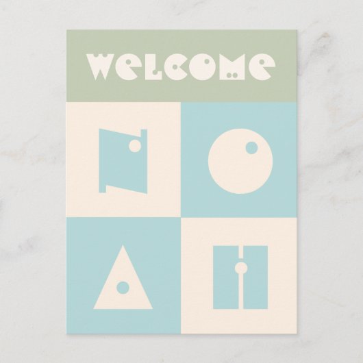 Vier 4 letter baby naam nieuwe ouders felicitatie briefkaart (Voorkant)