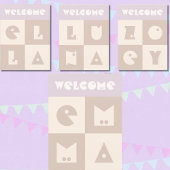 Vier 4 letter nieuwe baby meisje naam gefeliciteer bedankkaart