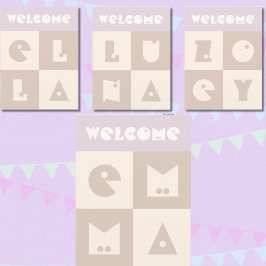 Vier 4 letter nieuwe baby meisje naam gefeliciteer bedankkaart