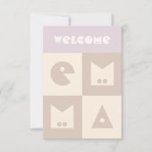 Vier 4 letter nieuwe baby meisje naam gefeliciteer bedankkaart (Voorkant)