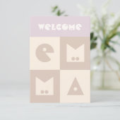 Vier 4 letter nieuwe baby meisje naam gefeliciteer bedankkaart (Staand voorkant)