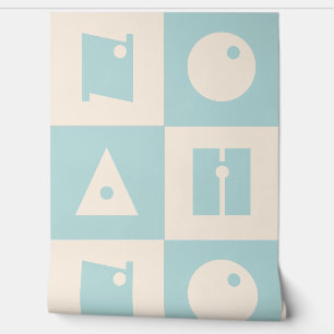 Vier 4 letters baby naam blauw kinderdagverblijf w behang