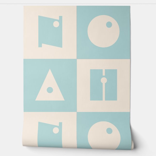 Vier 4 letters baby naam blauw kinderdagverblijf w behang (Afrollen)