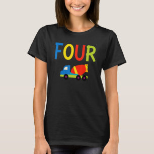 Vier 4e verjaardag 4 jaar oud jongen constructie T T-shirt