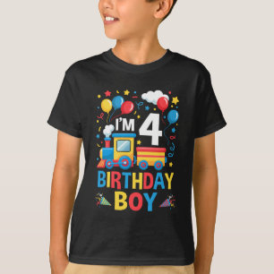 Vier 4jr 4de Kinderen Jongens Meisjes Trein Verjaa T-shirt