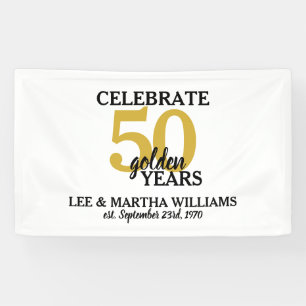 Vier 50 gouden jaren 50ste bruiloft Jubileum Spandoek