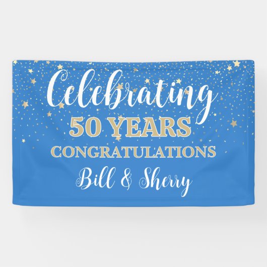 Vier 50 jaar! Aangepaste jubileum banner (Horizontaal)