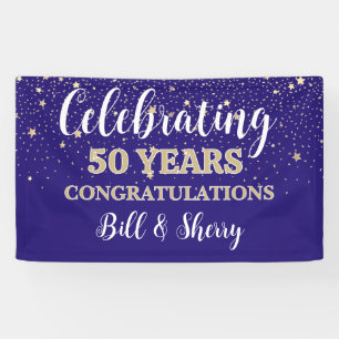 Vier 50 jaar! Aangepaste verjaardagsbanner Spandoek