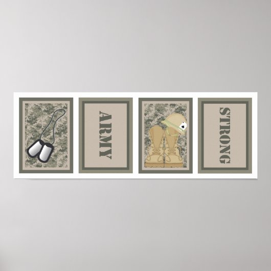 Vier 5x7 Nursery Art Prints ARMY ACU Camoflauge (Voorkant)