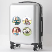 Vier 6" cirkel familiefoto's sticker (Koffer)