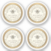 Vier 7/8-inch bijenwas- lip-etiketten Waterdicht Sticker (Voorkant)