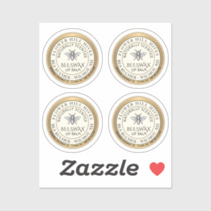 Vier 7/8-inch bijenwas- lip-etiketten Waterdicht Sticker