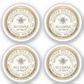 Vier 7/8-inch bijenwas- lip-etiketten Waterdicht Sticker (Voorkant)
