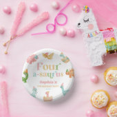 Vier A-Saurus Dinosaurus 4e Verjaardagsfeest Papieren Kommen (Feest)