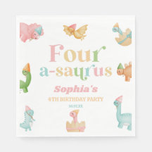 Vier A-Saurus Dinosaurus 4e Verjaardagsfeest