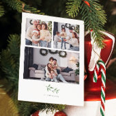 Vier aangepaste foto's Happy Holiday Floral Lijst  Kaart