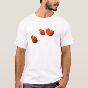 Vier aardbeien op witte achtergrond t-shirt