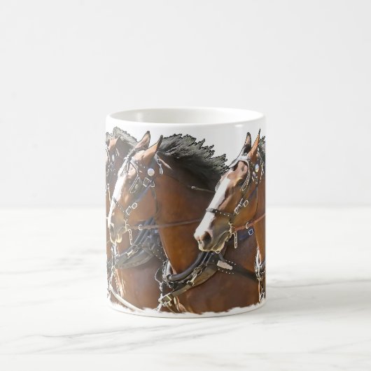 Vier Aborst Clydesdale Draft Horse Koffiemok (Center)
