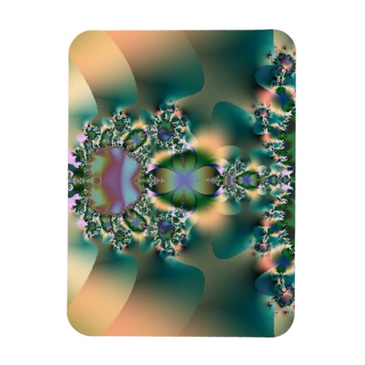 Vier Abstract Ketting met lederen klaver Magneet (Verticaal)