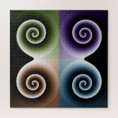 Vier Abstracte kleurenspiralen Legpuzzel (Horizontaal)
