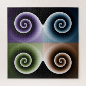 Vier Abstracte kleurenspiralen Legpuzzel (Verticaal)