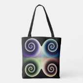 Vier Abstracte kleurenspiralen Tote Bag (Achterkant)