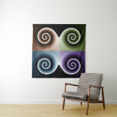 Vier Abstracte kleurenspiralen Wandkleed (In Situ (horizontaal))