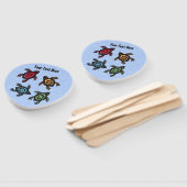 Vier Abstracte zwarte schildpadden Kleurrijke sche Handwaaier (Niet-gemonteerd)