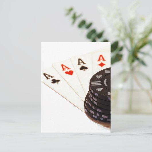 Vier Aces Briefkaart (Staand voorkant)