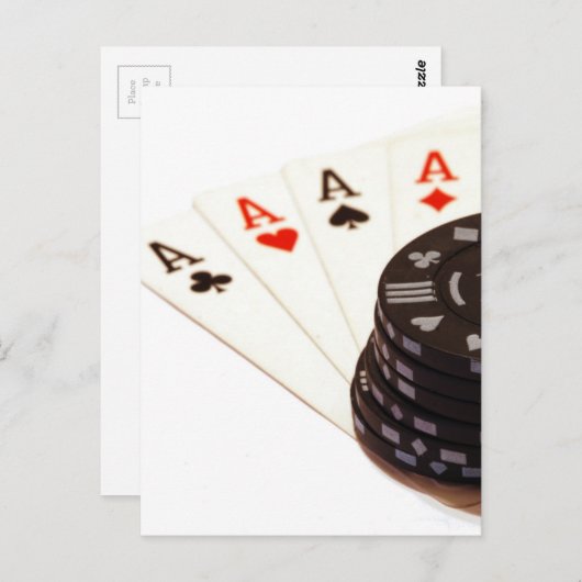 Vier Aces Briefkaart (Voorkant / Achterkant)