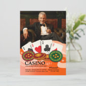 Vier Aces Casino Night Foto Uitnodiging (Staand voorkant)