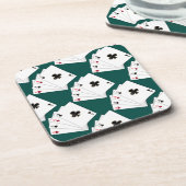 Vier Aces die Kaarten spelen Onderzetters (Linkerzijde)