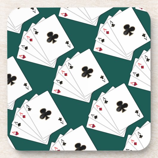 Vier Aces die Kaarten spelen Onderzetters (Voorkant)