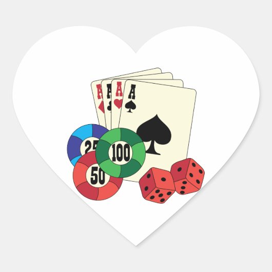 Vier Aces Hart Sticker (Voorkant)